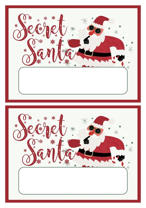 Free Printable Secret Santa Cards - Infoupdate.org