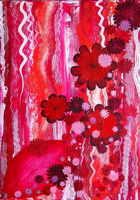 Bild Blumen Malerei Acrylmalerei Rot Von Tomasio