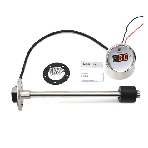 Marine Boat Car Digital Fuel Tank Level Gauge 0 190ohm Fuel Level Sensor 150 600mm Oil Tank