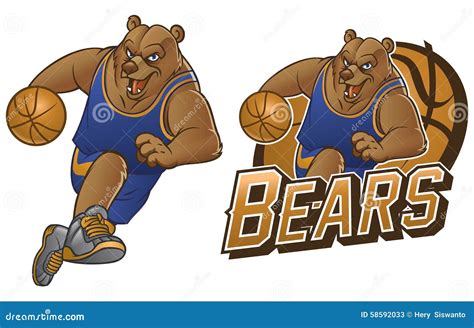 Bear Cartoon Basketball Mascot Stock Vector Image 58592033