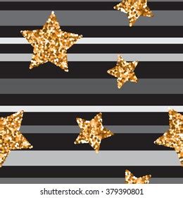 Seamless Pattern Gold Glitter Textured Stars Stock Vector Royalty Free