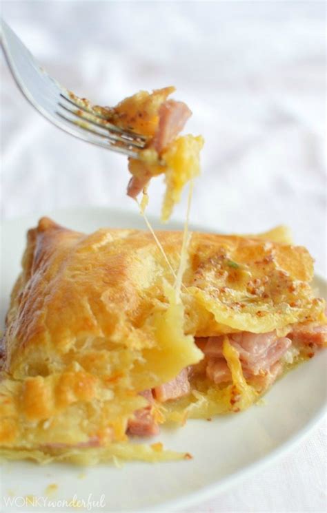 Ham And Cheese Puff Pastry Bake Wonkywonderful