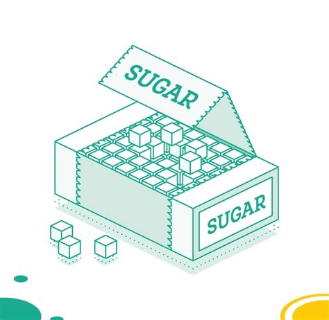 Des Cubes De Sucre Isom Triques Dans Une Bo Te Ic Ne De Contour Isol E