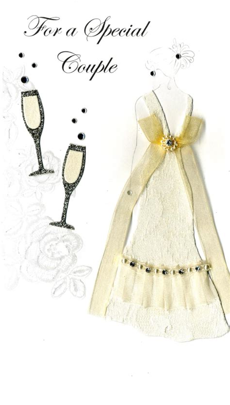 Special Couple Luxury Champagne Wedding Greeting Card Cards