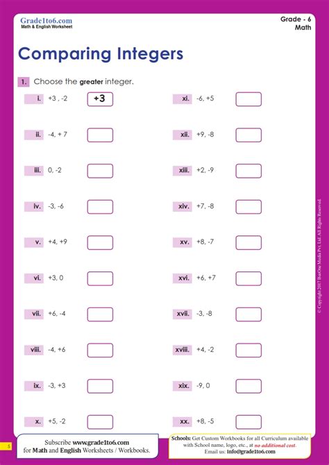 Comparing Integers Worksheets Updated June 2022 Worksheets Library