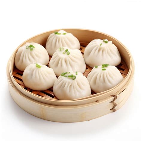 Premium Photo Arafed Wooden Basket Filled With Steamed Dumplings On