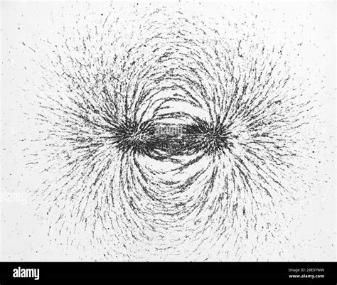 Magnetic Field With Iron Filings Black And White Stock Photos And Images