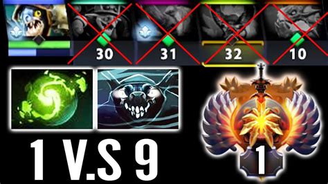 NO HUMAN Top 1 MMR Sea 1vs9 New Strongest Monster Carry Slark Epic