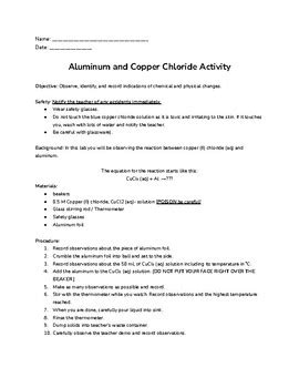 Identifying Chemical & Physical Changes: Aluminum & Copper Chloride Reaction