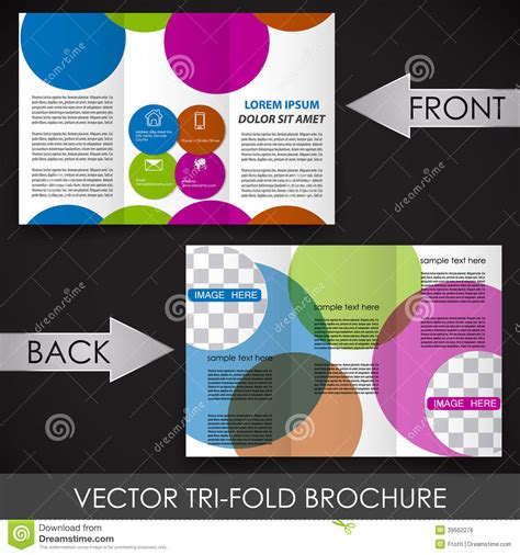 Folheto Dobrável Em Três Partes Da Loja Da Empresa Ilustração do Vetor