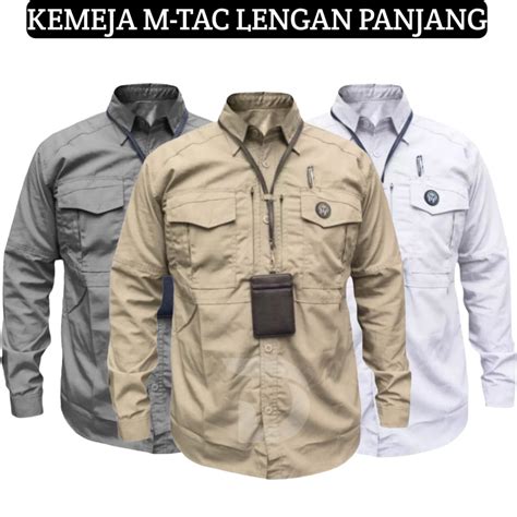 Jual Kemeja Tactical Lapangan M Tac Lengan Panjang Baju Tactical