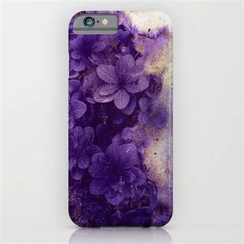 An Iphone Case With Purple Flowers On It