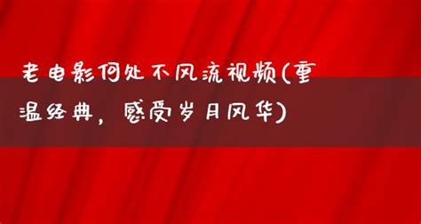 老电影何处不风流视频重温经典，感受岁月风华 剧情资讯