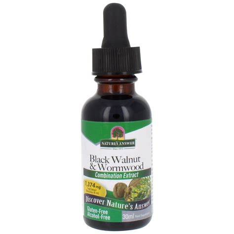 Buy Black Walnut And Wormwood 1347mg Online Natures Answer 30ml