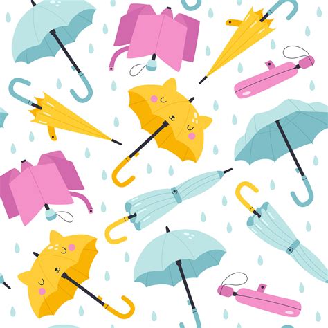 Seamless pattern with umbrella. Vector illustration 27800560 Vector Art ...