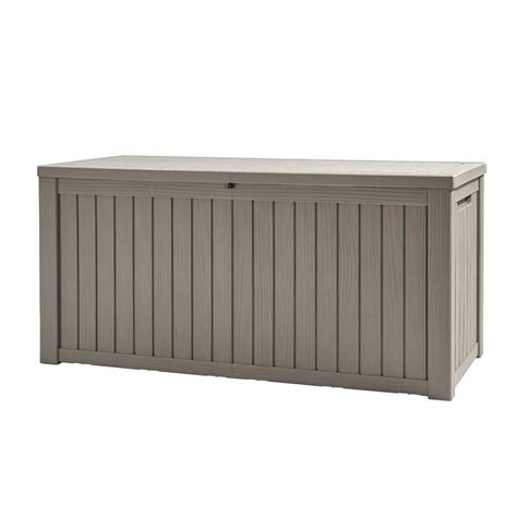 Jayden Creation Adela 260 Gal Brown Wooden Slat Outdoor Storage Deck