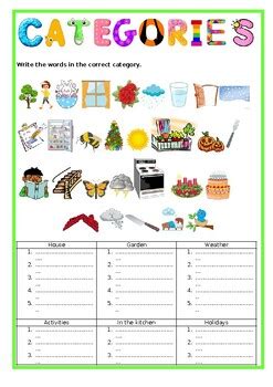 Vocabulary Challenge Categories By Othmone Chihab Tpt