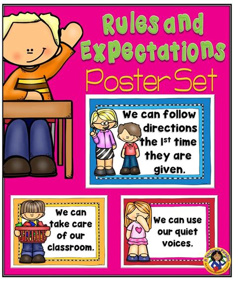 Rules And Expectations Poster Set Classroom Rules Expectations Classroom