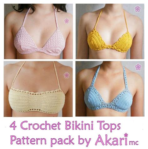 1 Pattern FREE 4 Crochet Bikini Tops PDF Crochet Patters Sexy Crochet