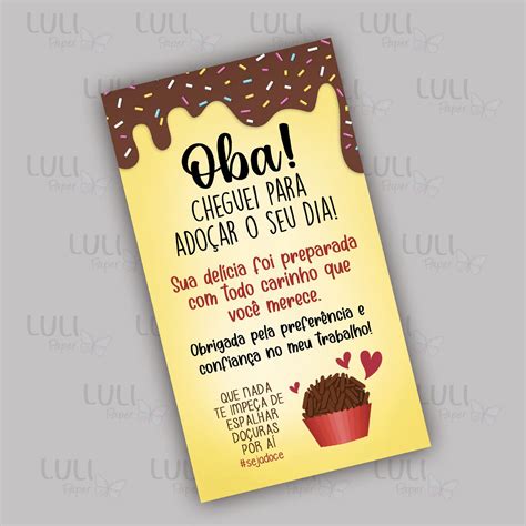 Un Cart O De Agradecimento Oba Confeitaria Luli Paper