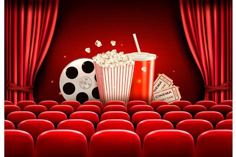 Cinema Background With A Film Reel Pre Designed Illustrator Graphics