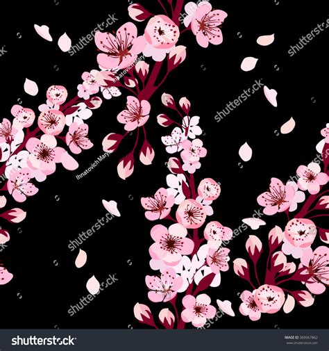 Background Sakura Seamless Background Vector Stock Vector Royalty Free