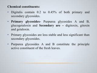 Pharmacognosy Of Digitalis Ppt