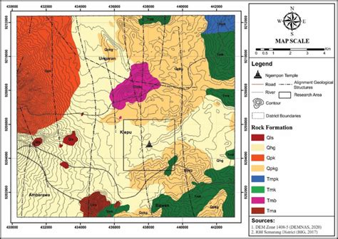 Geological Map of research area located in Semarang Regency, Central ...