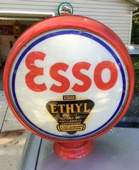 Rare Original Esso Ethyl Gas Globe Globi