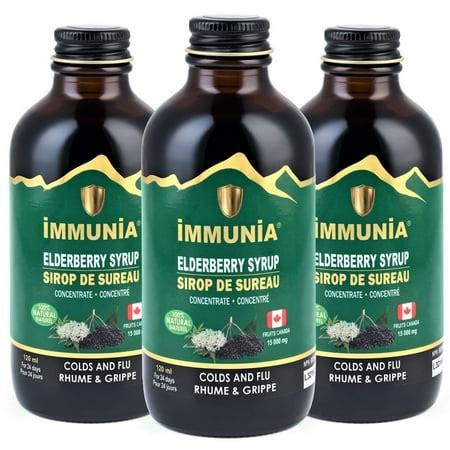 Immunia ELDERBERRY SYRUP - Formula made from Elderberry concentrate & medicinal plants. Colds ...