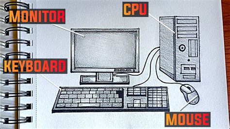 How To Draw A Computer System Easy Computer System Drawing Youtube