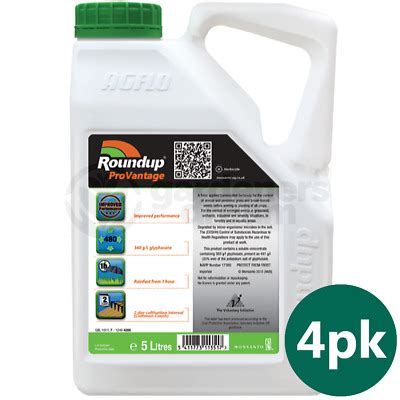 Roundup Pro Vantage 480 Glyphosate Weedkiller 4 X 5 Litre Strong