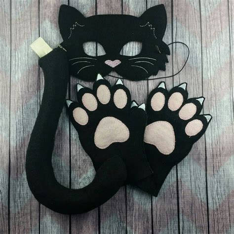 Black cat costume tail kitty cat tail Halloween cat tail | Etsy