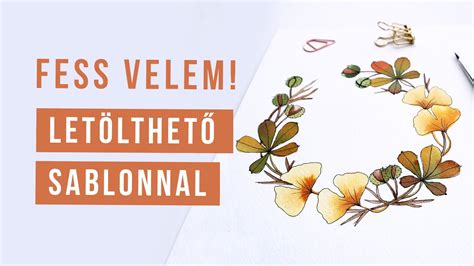 Szeptemberi levélkoszorú LETÖLTHETŐ SABLONNAL Fess velem Akvarell