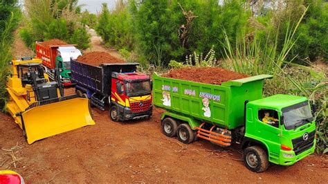 Rc Excavator Bulldozer Kerja Tambang Muat Pasir Truk Merci Volvo