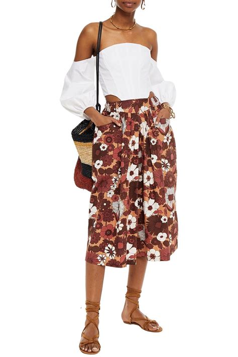 Antik Batik Pleated Floral Print Cotton Poplin Culottes The Outnet