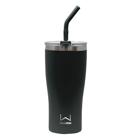 Wellness 20 Oz Double Wall Stainless Steel Tumbler With Straw Big 5