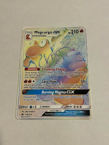 Magcargo GX 218 214 Secret Rare Full Art Holo Pokemon Lost Thunder