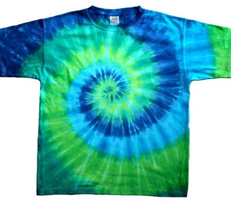 Blue Green Tie Dye Spiral Mens T Shirt S 3xl And By Rarebutterfly