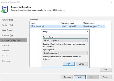 Step 6 Specify Parameter And Option Groups Veeam Backup For AWS Guide