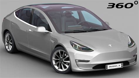 2018 特斯拉 Model 3 纯黑色 3d模型 99 3ds C4d Fbx Lwo Ma Obj Max Free3d