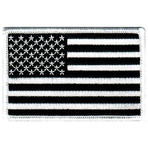 Black and White American Flag Embroidered Patch