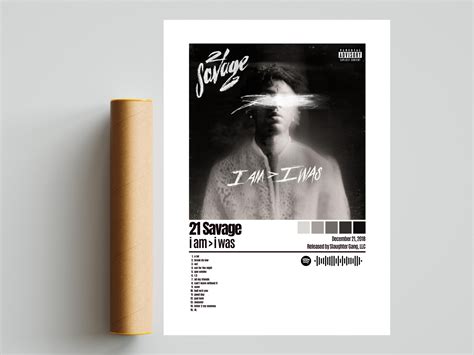 21 Savage Poster I Am I Was Poster Album Cover Poster / Poster Print ...