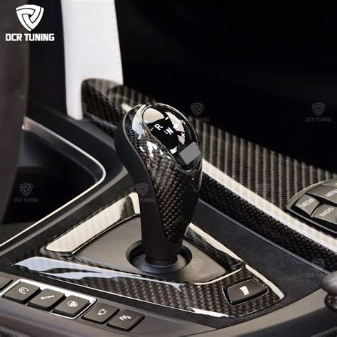 Carbon Fiber Gear Shift Knob Trim Replacement For Bmw M4 F82 F83 M3 F80