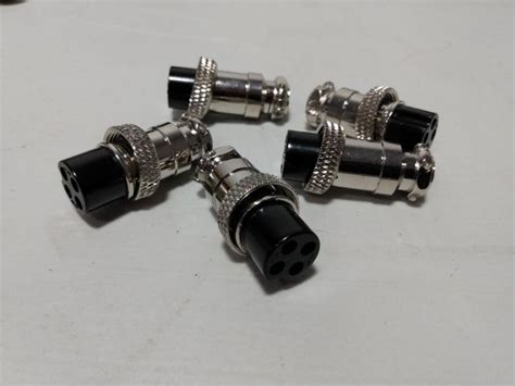 4 Pin Microphone Connectors, Lot of 5 Connectors