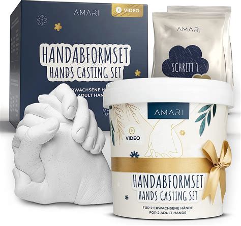 Amari 3D Handabdruck Set für Paare und Familie Floral Gipsabdruck