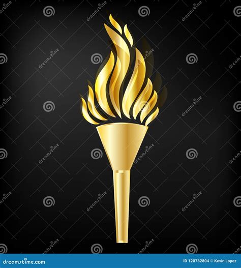 Golden Torch Vector Stock Vector Illustration Of Logo