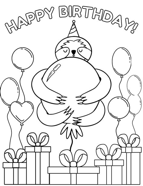 Happy Birthday Coloring Pages, Happy Birthday Printables, Happy Birthday Coloring Sheets, Happy ...