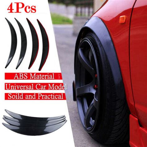 4PCS Carbon Fiber Look Car Wheel Eyebrow Arch Protector Trim Lips