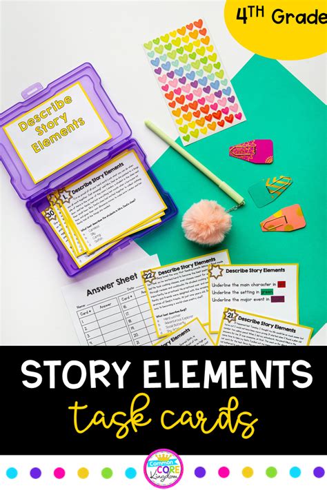 Story Elements Task Cards - 4th 5th Grade Setting Character Event Plot ...